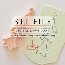 Load image into Gallery viewer, Long Flower Polymer Clay Cutter | STL File (Digital Download)
