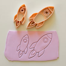 Load image into Gallery viewer, Puffy Rocket Ship Clay Cutter
