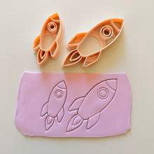 Load image into Gallery viewer, Puffy Rocket Ship Clay Cutter
