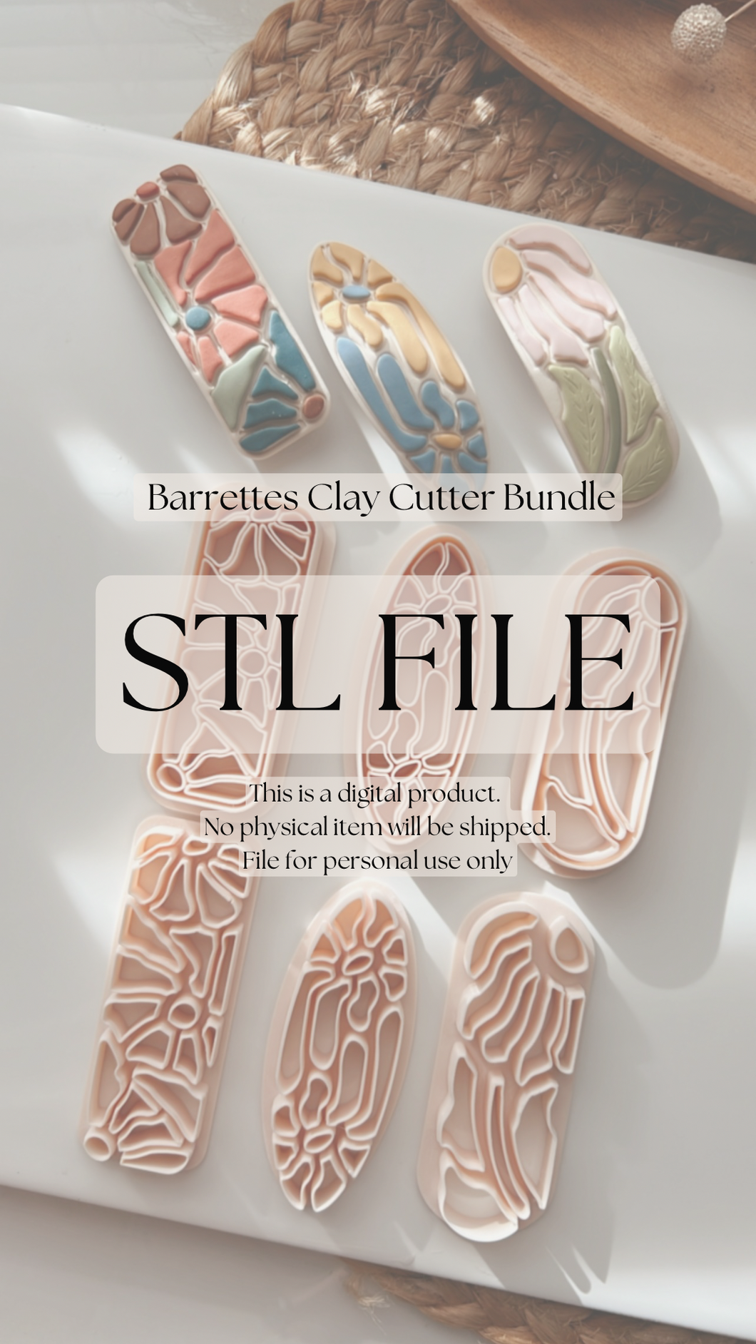 Barrettes - 6 Clay Cutters STL