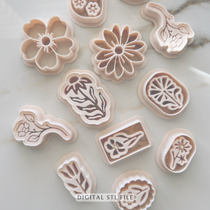 Flowers Clay Cutter Set | STL File